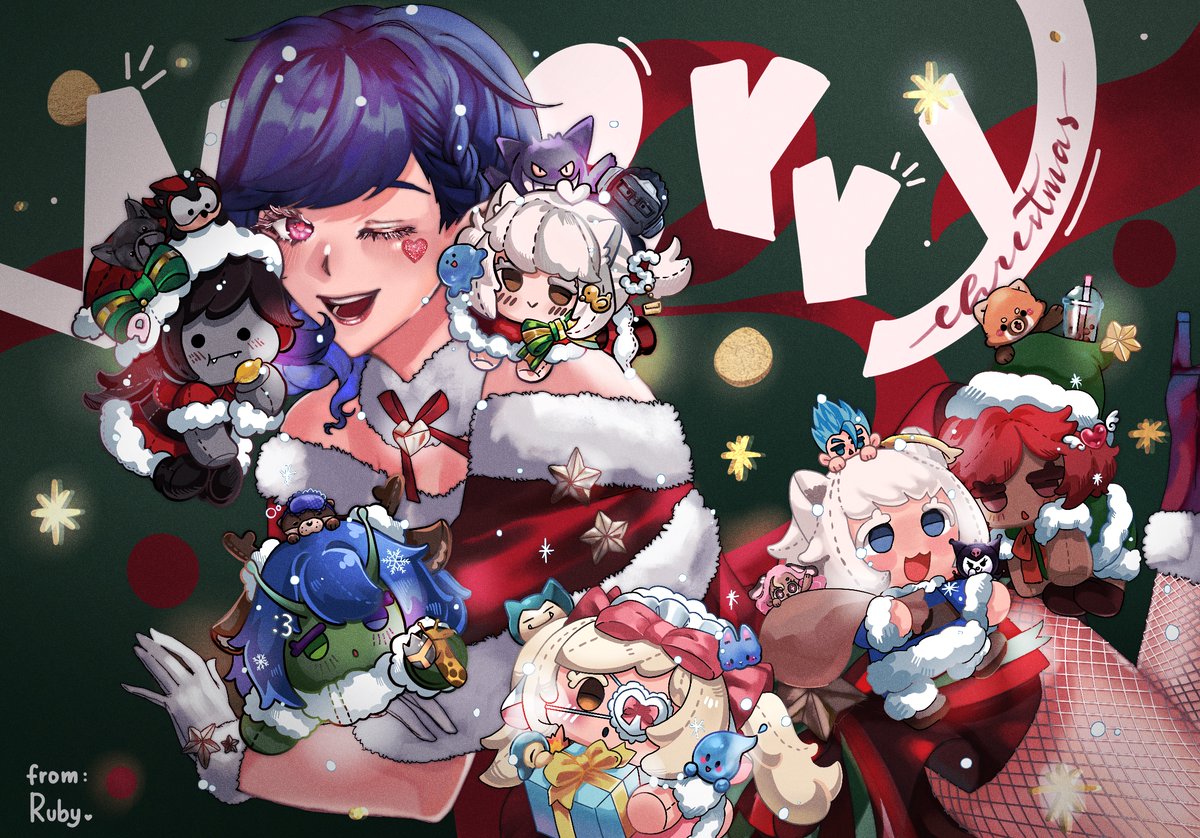 cecilia_ruby's tweet image. RUBY's CHRISTMAS '25 ART!! 

I would like to thank everyone in my community. There's a lot of you guys, so sorry I couldn't fit everyone into one drawing, but don't worry even if you don't make it into the art, you're still a special bean!

Merry Christmas and happy holidays!
