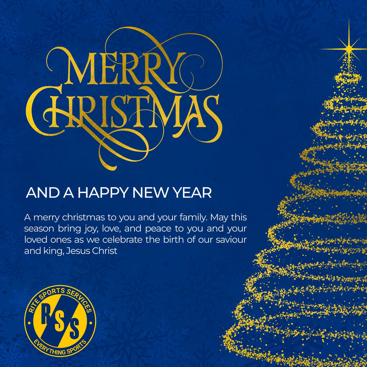 Merry Christmas to you from all of us at Rite Sports Services.

#rss #merrychristmas