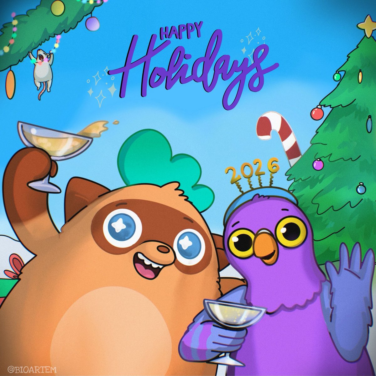 WokuWeekly's tweet image. Merry Christmas &amp;amp; a Happy New Year from the Woku Weekly team!☃️🥳

May your sacks be full, your Mokis well-fed, and your holiday break filled with Ws ✨

Thanks for all the support, laughs, and chaos this year! Enjoy the holidays, we'll be back with more in the new year!🎉