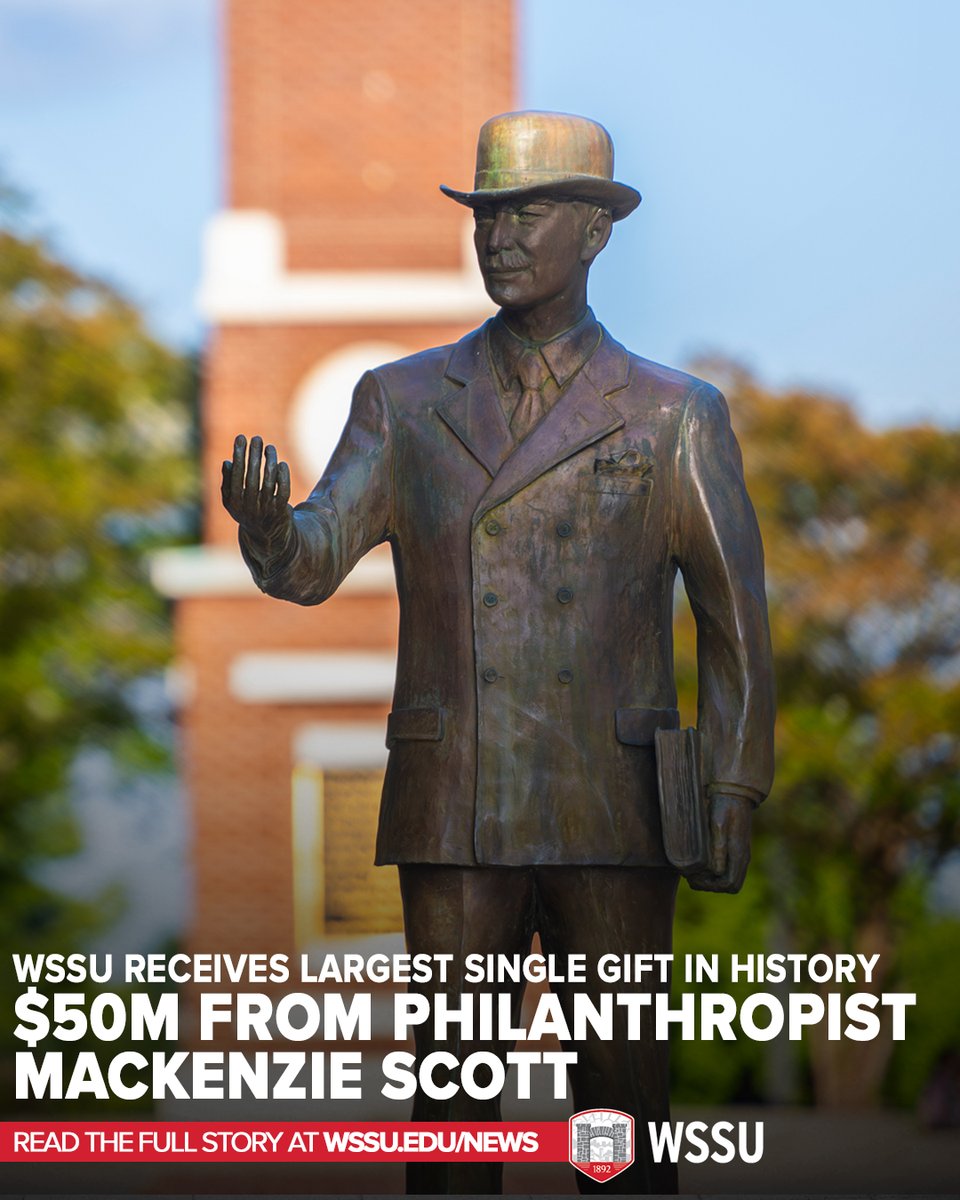 WSSURAMS's tweet image. NUMBER 7  -  #WSSU Top 10 Post of 2025

“This gift is truly life-changing for our students and our community. MacKenzie Scott’s confidence in WSSU enables us to transform lives, not just today, but for generations.” 
-Chancellor Bonita J. Brown.

Story: bit.ly/4qTdnCG
