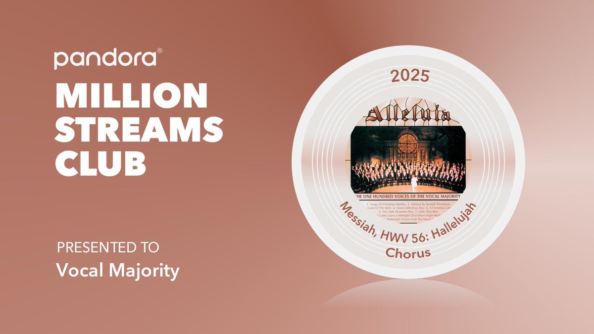 🎉 BIG NEWS! Vocal Majority just hit the Million Streams Club on Pandora!! 🙌
Thank you for listening and sharing the love 💙
Stream us on Pandora or your favorite platform, and check out our album Comfort &amp; Joy on Pandora using the link below! 🎶✨
pandora.com/artist/vocal-m…