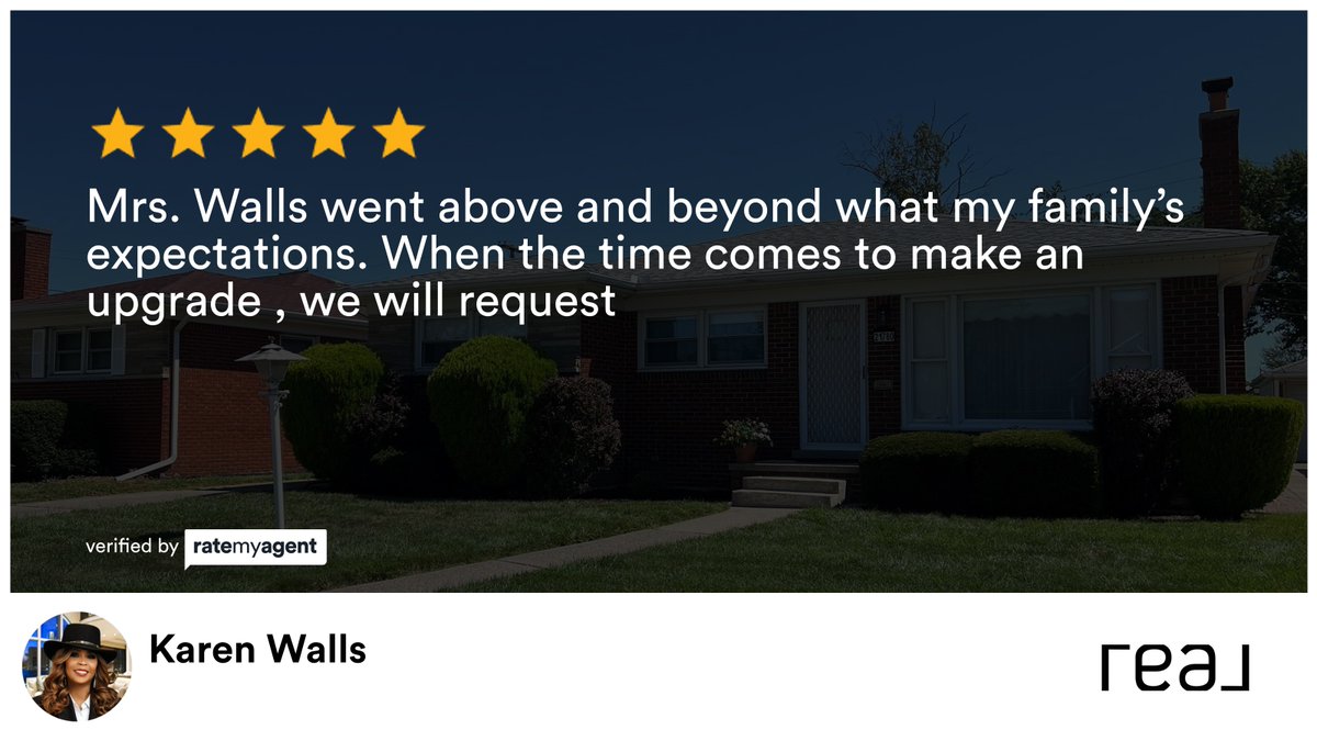 My latest RateMyAgent review in Eastpointe.

rma.reviews/ma97vyizypwj

...
#ratemyagent #realestate #Remax_Ne100% Professional★★★★★5xus