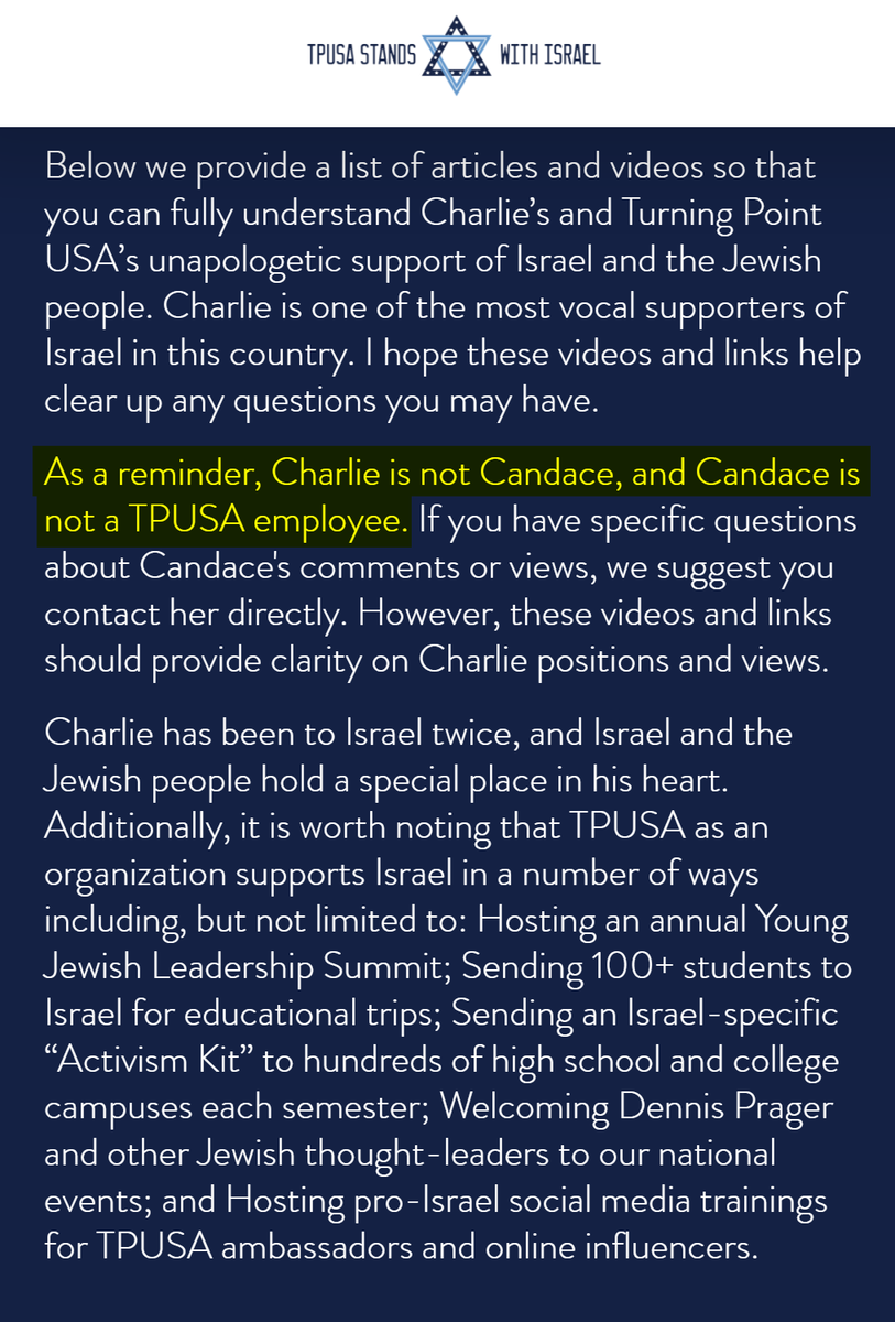 KanekoaTheGreat's tweet image. Fun fact: In May 2024, Charlie Kirk’s TPUSA launched a website explicitly distancing Charlie and his organization from Candace Owens.

The site was still live as recently as July 2025.

"As a reminder, Charlie is not Candace, and Candace is not a TPUSA employee."