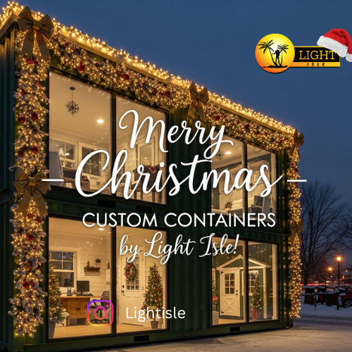 LightIsle's tweet photo. Merry Christmas! Light Isle custom containers – shops, offices, storage, restaurants. 20+ years strong. Special holiday quote! DM “CHRISTMAS CONTAINER” now! Tag a hustler! #LightIsle #CustomContainers #MerryChristmas #NaijaBusiness https://t.co/nLeGeYzMQt