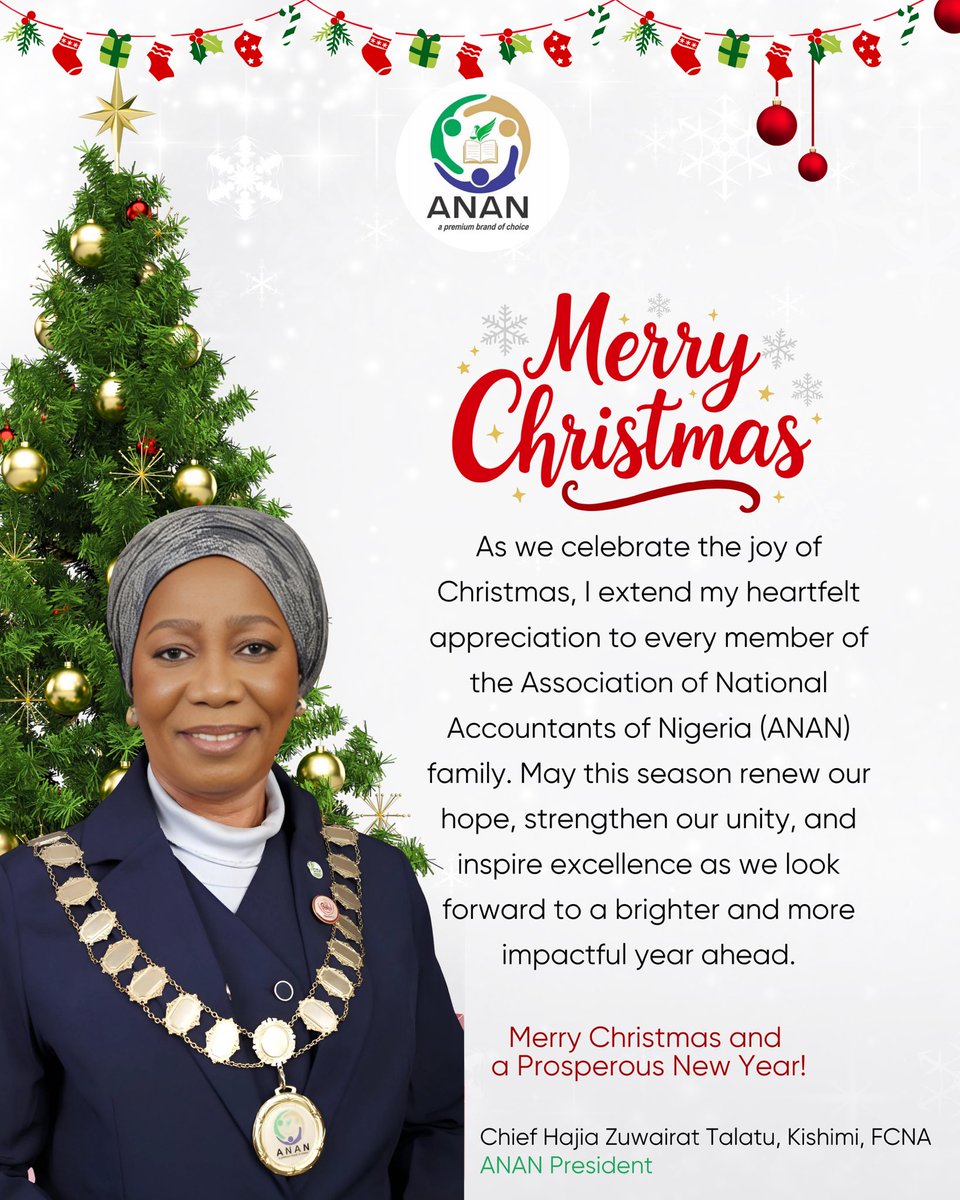 Today, we celebrate Christmas, a season of love, joy, and reflection. As we celebrate, let us reaffirm our commitment to balancing good deeds and accounts in all our engagements. From all of us at ANAN, we wish you a Merry Christmas and a Prosperous New Year ahead 🎉🎄🎄❤️