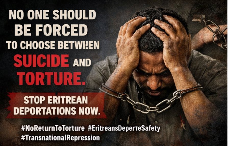 Deporting Eritreans is a death sentence. Deporting Eritrean asylum seekers to Eritrea is not routine enforcement. It is a direct pipeline to torture, indefinite detention, and possible death. Eritrea is internationally recognized for forced conscription, enforced disappearances,