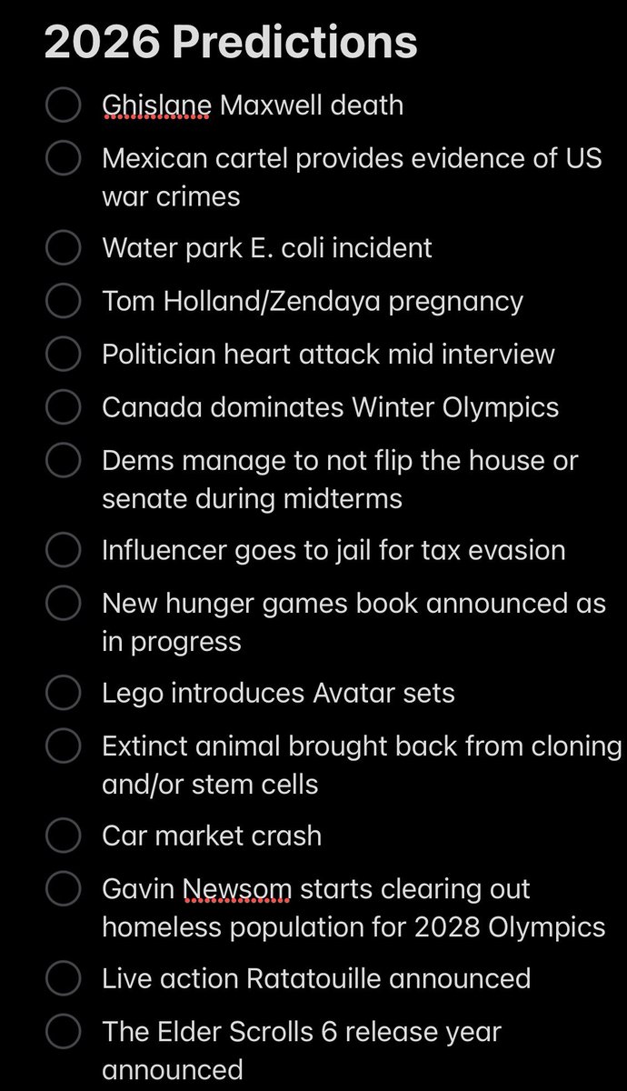 loremachina's tweet image. Locking in my 2026 predictions