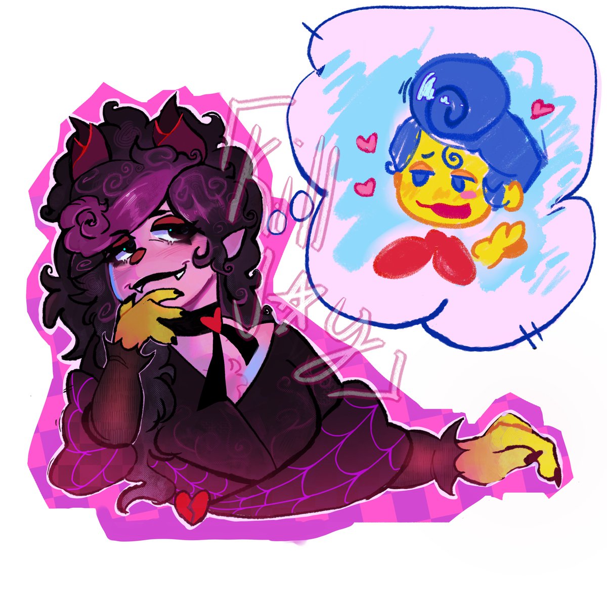 Killj0uy's tweet image. Commission for @BloomsofClouds  tysm for the help! 
☔️🍎