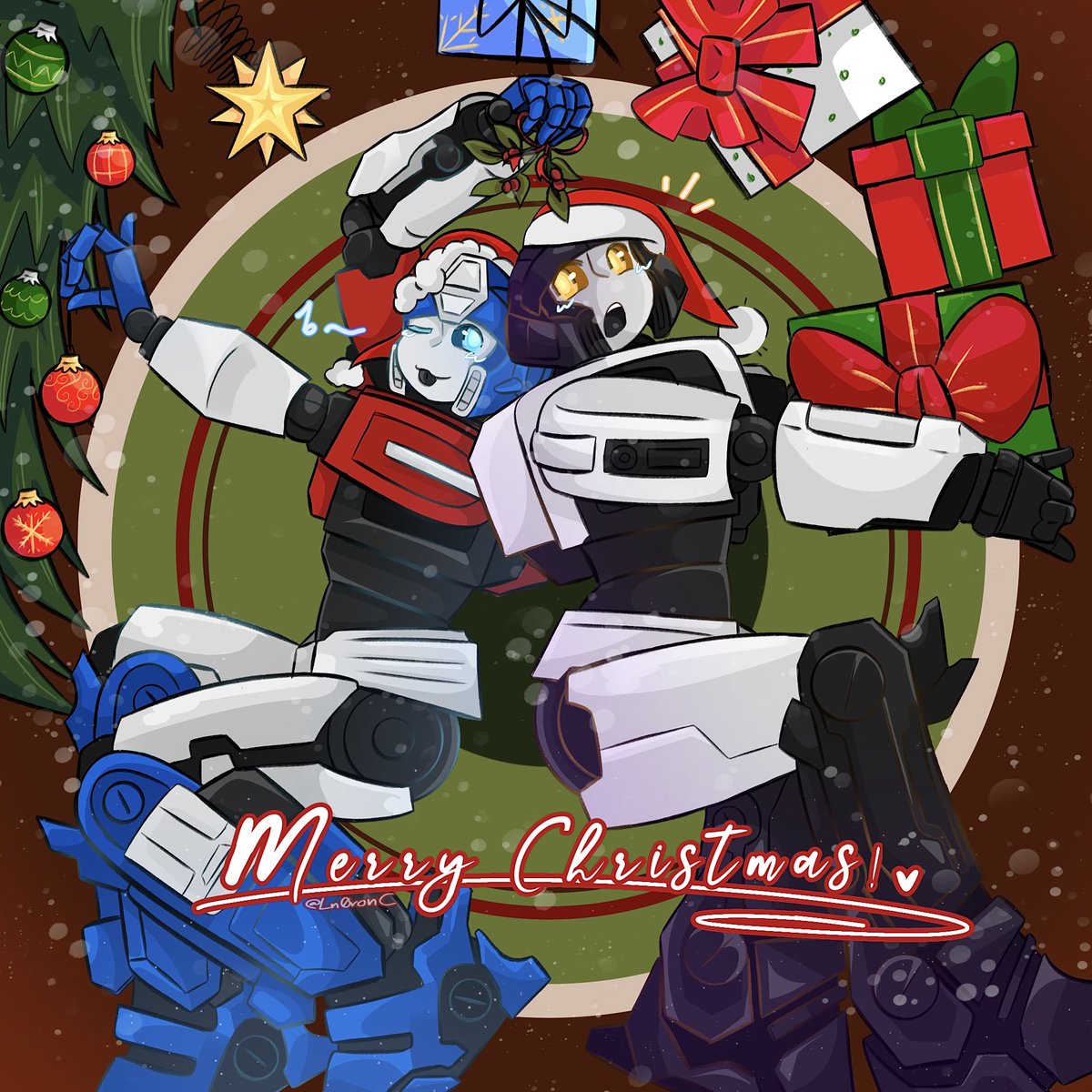 (Repost. I keep seeing flaws.) 
Orion and D being little helpers for Santa this year!🎄 
#megop #opmeg