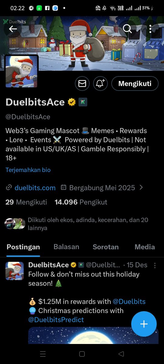 bociloci8's tweet photo. @DuelbitsAce @DuelbitsPredict Done,Merry xmas

My UID: a5754883-b4b6-42b7-8776-65e63dba5b96 https://t.co/h5QyiI5mof