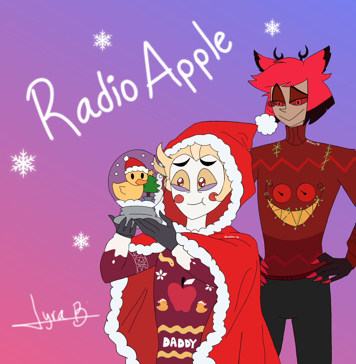 LBlack98's tweet photo. Mis otros papis 💕 Otro dibujo para navidad 🎄
#HazbinHotel #radioapple #radioapplefanart 
#ships #fandom #dibujodigital #dibujos #Parati https://t.co/mvgrBu6gn4