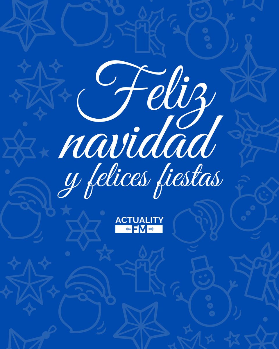 ActualityFM_es's tweet photo. 🎄✨ En esta Navidad, que la música nos una, que la alegría suene más fuerte y que cada momento esté lleno de mucha magia.

El equipo de Actuality FM os deseamos una Feliz Navidad y unas fiestas llenas de temazos 🎶🎁 https://t.co/NcGV1lgsmt
