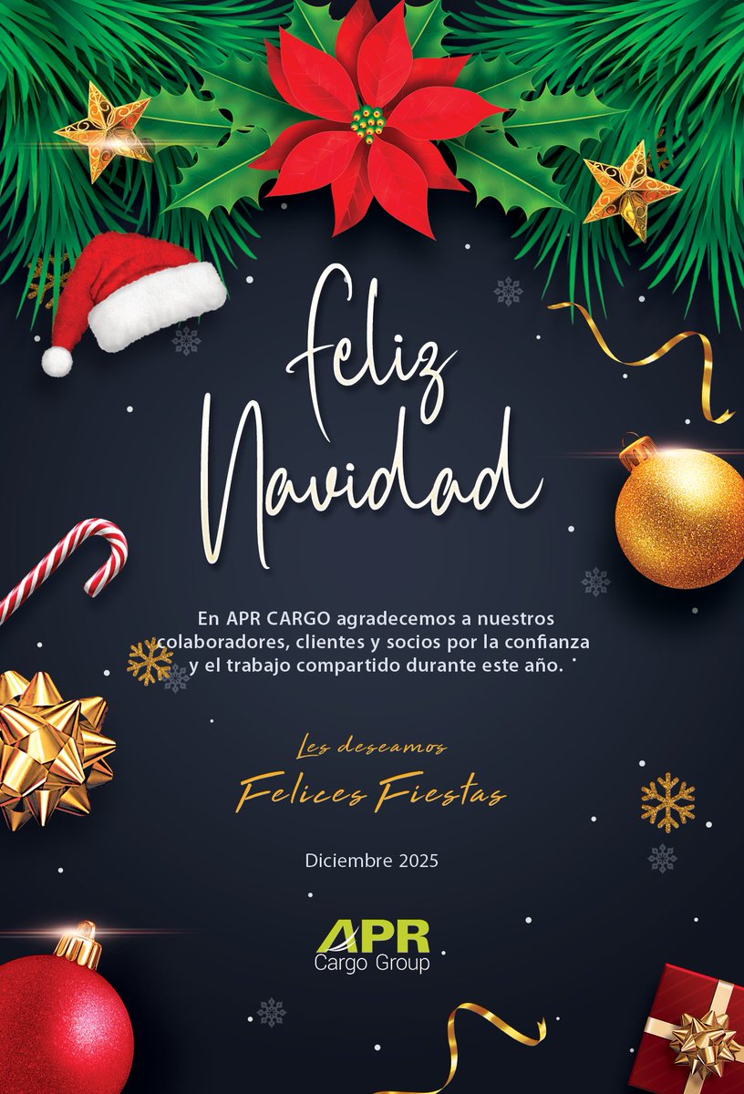 APRCargo's tweet image. Felices fiestas #Navidad #FelicesFiestas #Navidad2025