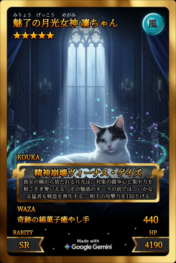 にゃページ にゃんと！ ⭐️5が出ましたー #ペットジェネレーター