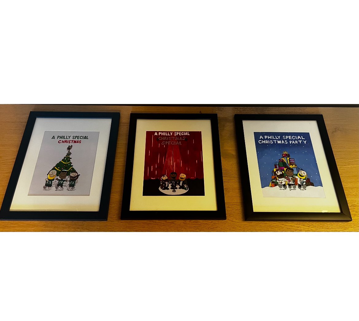 MrCwayScience's tweet image. MERRY CHRISTMAS @JasonKelce @jordan_mailata @lanejohnson65 Check out this amazing hand painted gift I got this morning from my daughter!
The Album Cover collection is complete!
Can’t wait to get these up in the podcast studio!
#GoBirds #FlyEaglesFly 
@newheightshow 
@Eagles