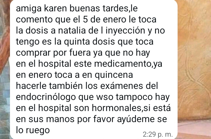 karenisabelM's tweet image. Estamos Navidad y le acaban de informar a la mamá de Nathalia que tiene que comprar el tratamiento y pagar el examen, xq en el hospital no hay🥺
La ampolla cuesta $168 y el examen $50.

Quién pueda ayudarnos les agradecería.
Info: 0986765985
RT🙏
@la_abogada_ @LFC014 @PaulyHaroR