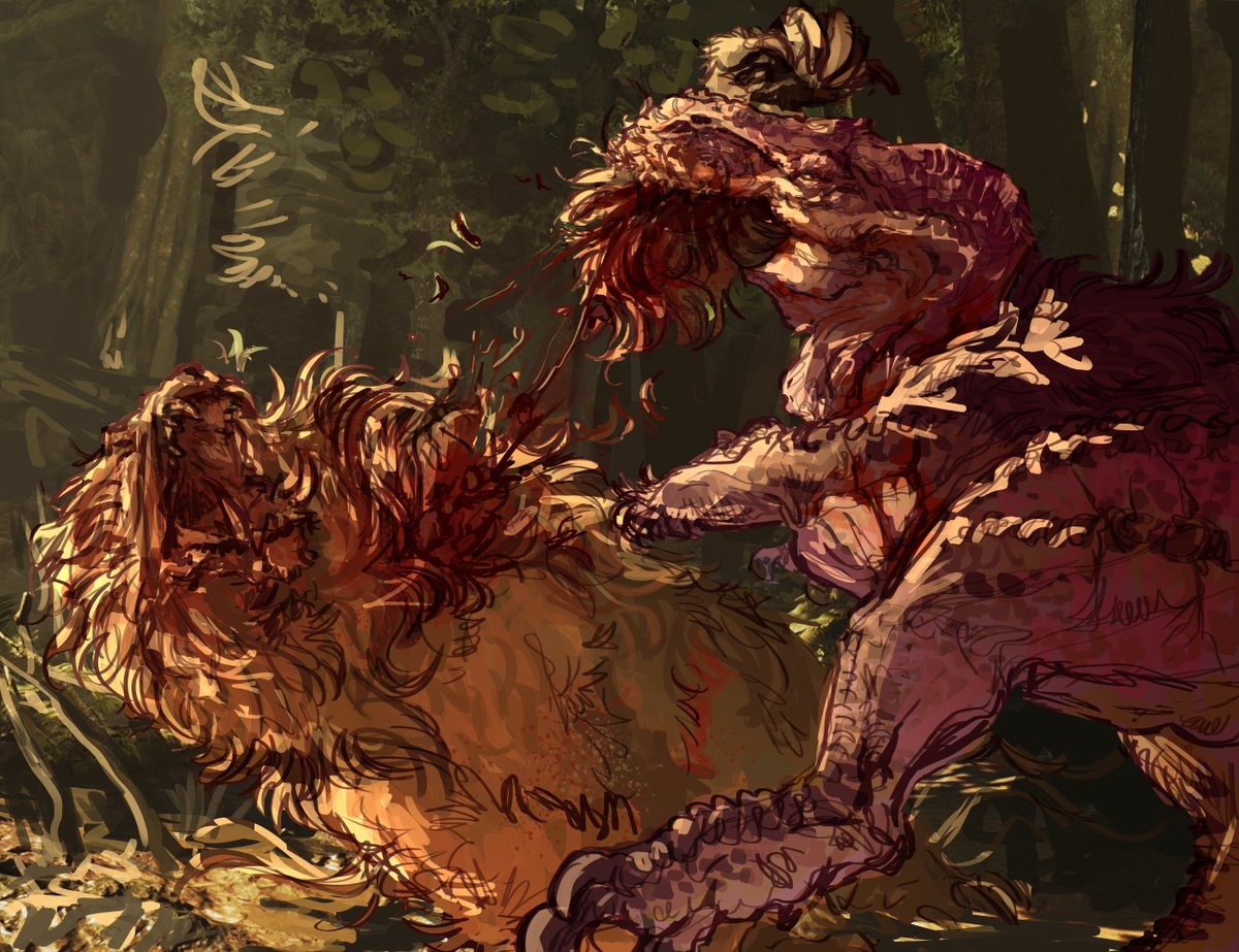 RussellMaddie20's tweet image. "Ancient Brute vs Scarlet Beast"

A newly arrived Anjanath claiming the Scarlet Forest ground in a turf war...

Art c0mmissioned from @TheKamataDraws