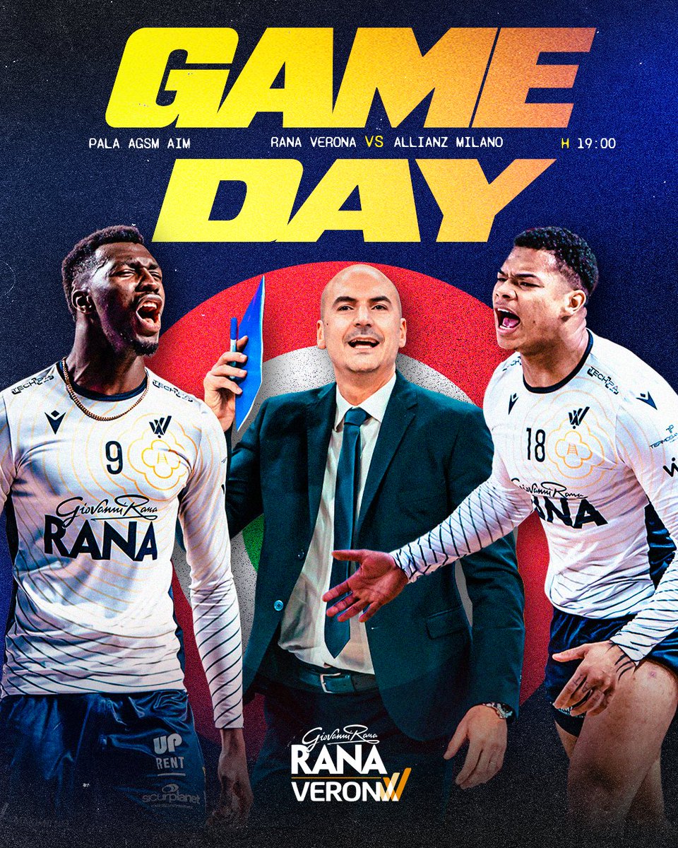 💛💙 GAME DAY

💪 Oggi è il giorno: Quarti di Finale della Del Monte Coppa Italia!
Scaldate la voce e correte a tifare "Rana Verona" 💪

📆 Martedi 30 Dicembre
🕣 Ore 19.00
😎 Rana Verona - Allianz Milano
📍 Pala Agsm Aim
📺 VBTV

#RanaVerona #VeronaVolley #NoiVerona #Superlega