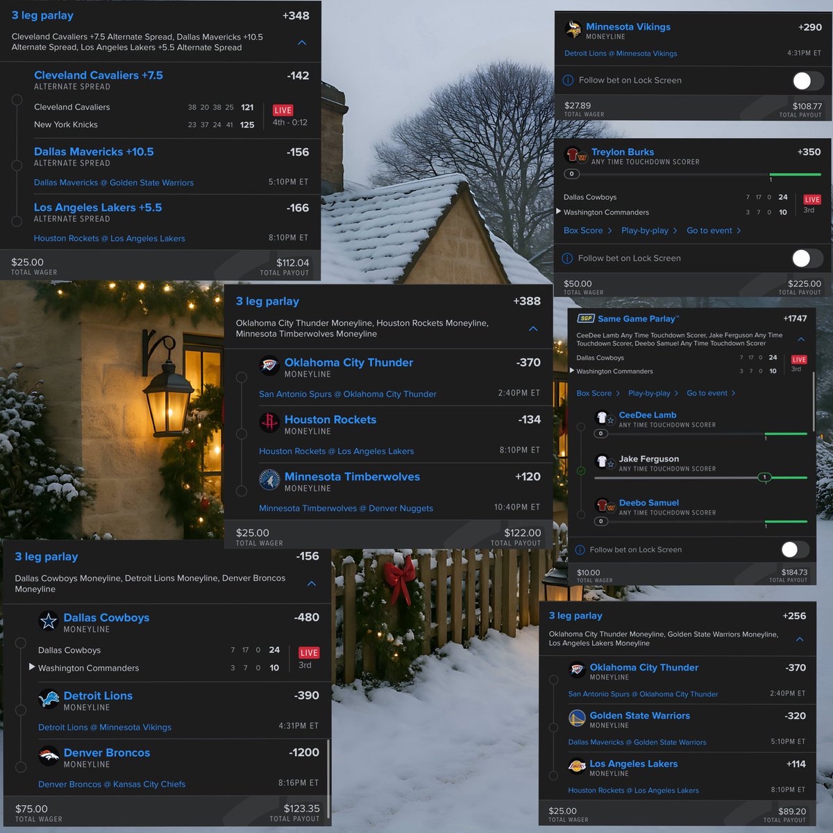 Lets give some $$$$ away ;)

$25 to someone for every ticket that cashes today!!! (11 Chances)

ALL YOU GOTTA DO IS 

LIKE + FOLLOW + #LITTYCHRISTMAS

Happy Holidays and Merry Christmas to everyone today 💪🏼