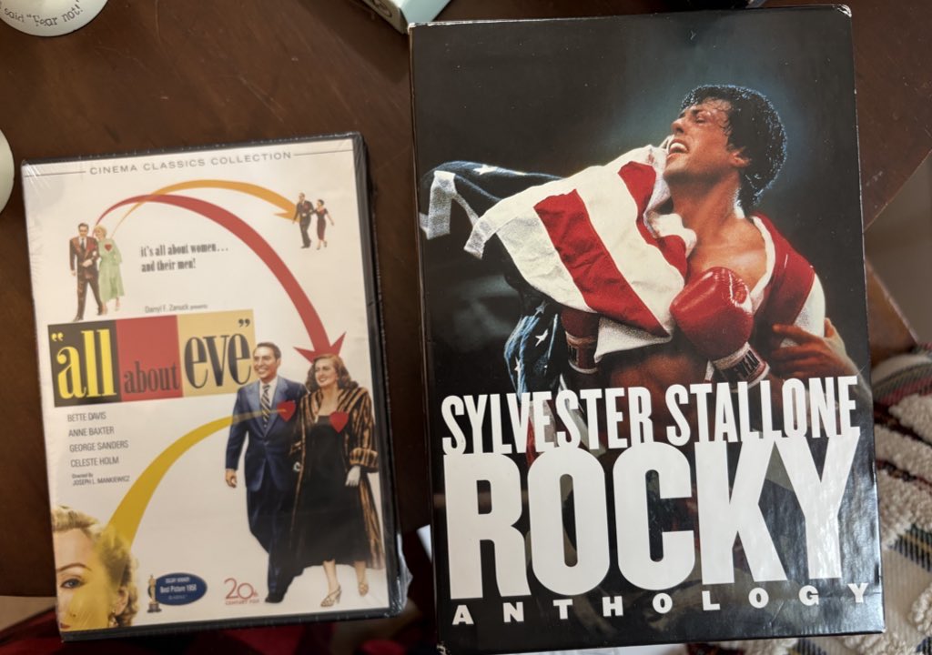 All About Eve and Rocky box set. I contain multitudes. Merry Cinephilemas 😇😇🎄🎄