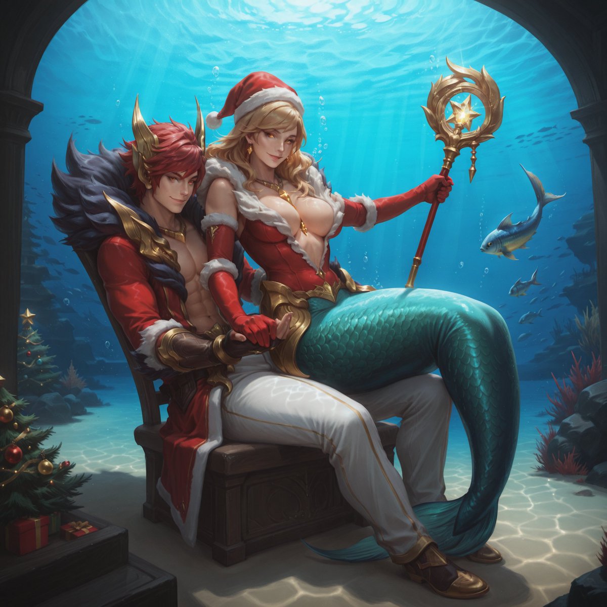 Non-futa, present for a friend (Sett and Nami) Merry Christmas!