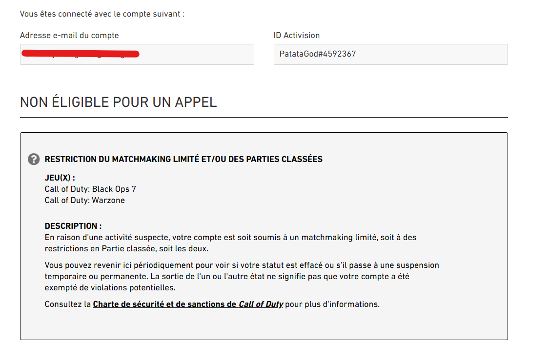 PatataGod_'s tweet photo. #shadowban #BlackOps7 #CallofDuty @CallofDutyFR  il faut m'expliquer déjà deux Shadowsur mon compte iuniquement PS5, c'est quoi votre merde en mousse là https://t.co/pXtXE0G5rP