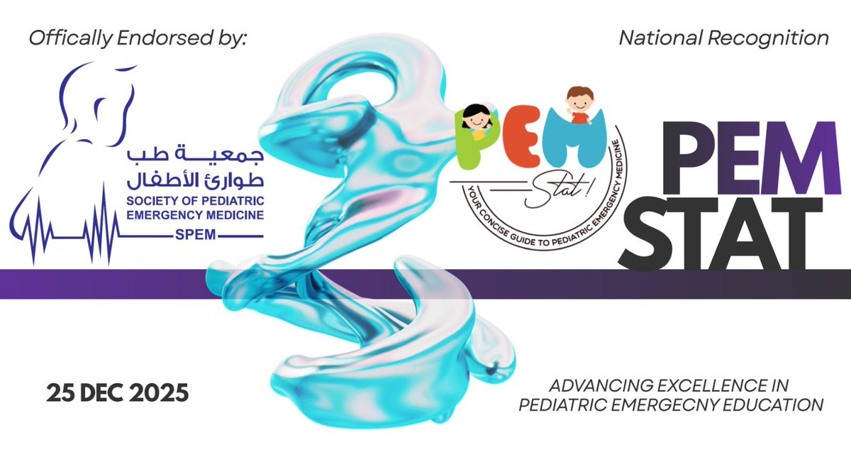 PemStat's tweet photo. We are proud to share that π£ππ π¦π§ππ§ is now officially endorsed by the Society of Pediatric Emergency Medicine @SPEM_SA
A milestone that reflects our commitment to high-quality, purpose-driven pediatric emergency educationπ¨
#PEM #MedEd #SPEM https://t.co/OpdXycIOqH