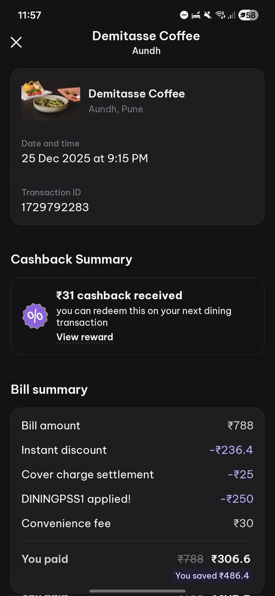 ksourabh's tweet image. Yahaan bhi hoga wahaan bhi hoga,
abb toh saare @district_india mein hoga, kya
 #DPass ka hi  **jalwa** ✨  

One more dinner redemption at #Demitasse Coffee, Aundh
 ~ Grilled mushroom burger
~ Veggie croissant sandwich 
~ Hot café mocha 
on a perfect #Christmas2025 Eve 🌃☕