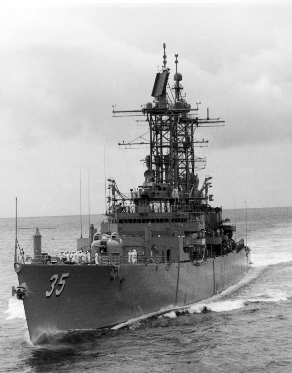 Boneyardsafari's tweet photo. USS Truxtun (DLGN-35), underway off the coat of Oahu, Hawaii. July, 1970. Back when she was designated as a guided missile frigate. #usstruxtun #cgn35 #boneyardsafari #navalsafari #aviationsafari https://t.co/hizyUbbbeI