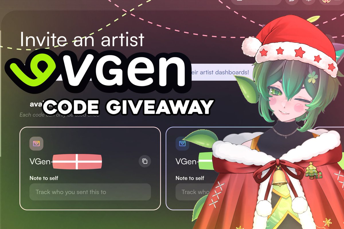 ArtsVenos's tweet image. 🌲 VGEN CODE GIVEAWAY!! 🌲

Since it's Christmas I decided to give a few codes to artists who want to start their journey on Vgen! 
Requirements:
- comment your portfolio.
- Like and Rt this post so it reaches more artist. 
- ABSOLUTELY NO AI 

Ending : 31 Dec 
#VGenCode #vgen