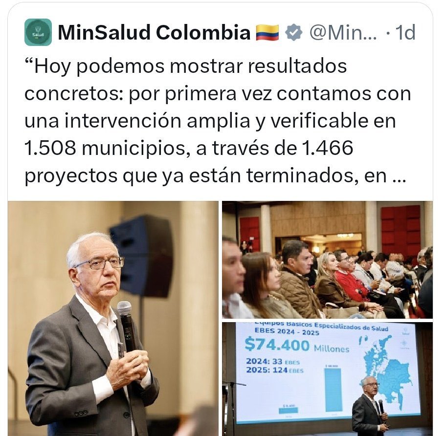 Colombia tiene 1.103 municipios según el DANE, pero de acuerdo a Min Salud, llegaron en este gobierno a 1.508 municipios su atención. 

Mediocridad y mentiras, el día a día en este gobierno.