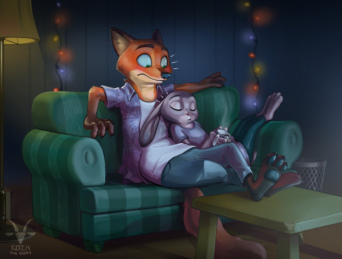 Koza_The_Goat's tweet photo. "Lean on me"

I finally watched Zootopia 2. Loved it. Here is a vaguely Christmas-themed drawing of the "partners" watching some TV.

#zootopia2 #wildehopps https://t.co/PzIdBFyYXT