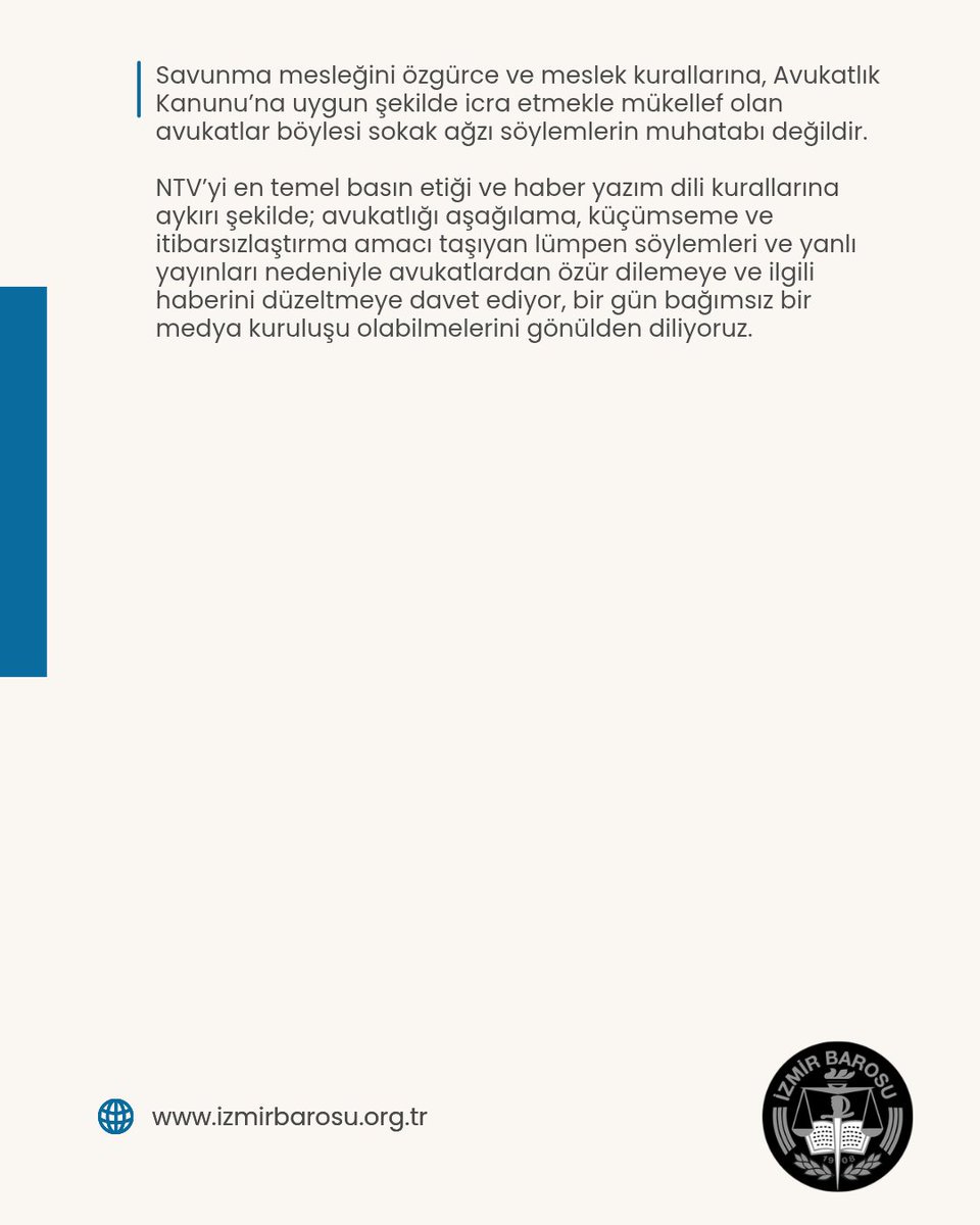 NTV’ye gazetecilik ‘ayarı’: Avukatlarla ilgili kullandığınız dile dikkat edin!

NTV haber sitesinde 11. Yargı Paketi’nde avukatlarla ilgili düzenlemeler; “Avukatlara Meslek Ayarı” başlığı ile haberleştirilmiştir. 

Haber, avukatlığın saygınlığını zedeler şekilde, “Meslekleri