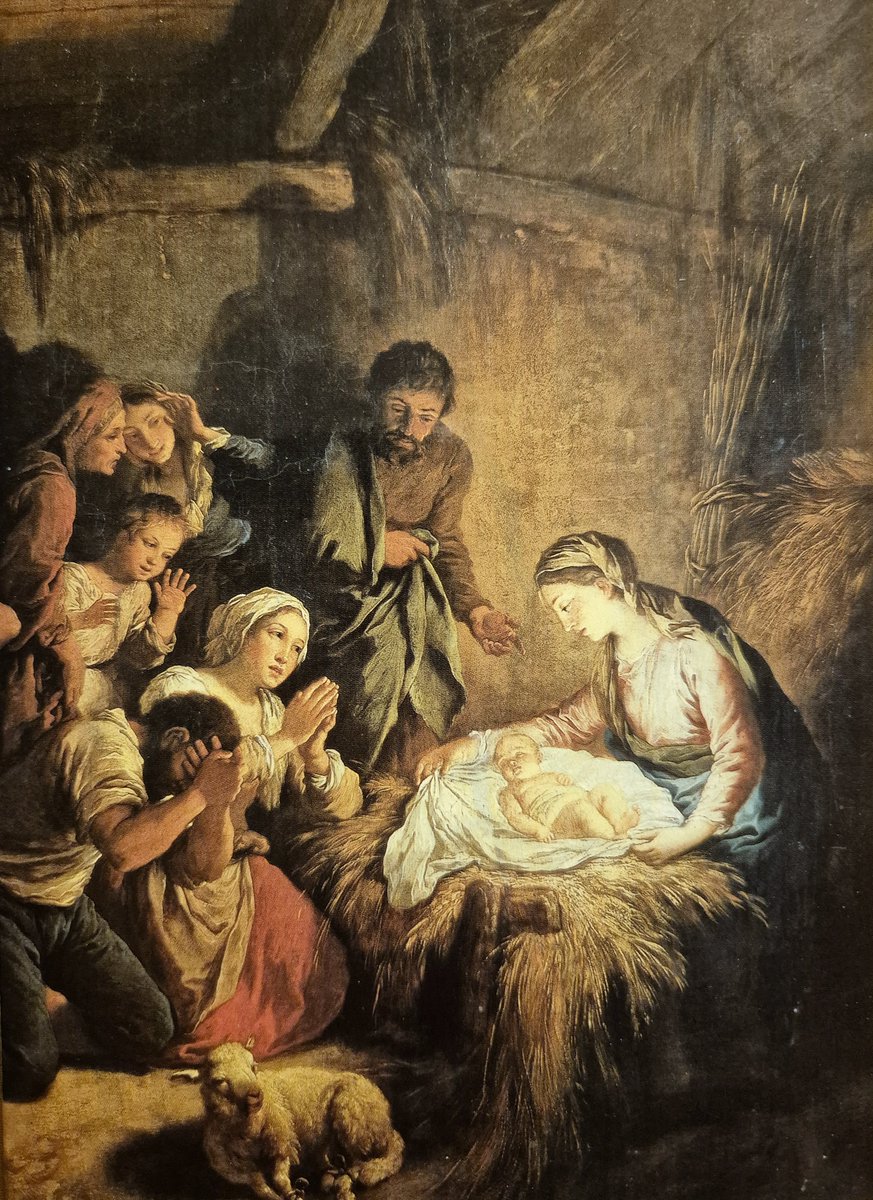 #ChristmasStoryByOldMasters □The Adoration of the Shepherds (1745) ☆GIUSEPPE MARIA CRESPI (1665-1747)▪︎Nativity scenes, depicted in chiaroscuro in the poorest stables in Bethlehem, are among the most impressive.This is how we imagine the birth of Jesus▪︎🏛<a href="/skdmuseum/">Staatliche Kunstsammlungen Dresden</a>-DRESDEN