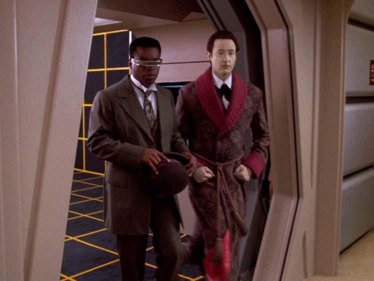 archaicf0ssil's tweet image. Big fan of how Data and Geordi never stop their gay role-playing as Sherlock and Watson
