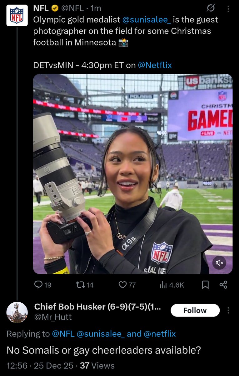 Ferd_Turgeson's tweet image. Bro saw Sunisa Lee and immediately thought of Somalis and gay people