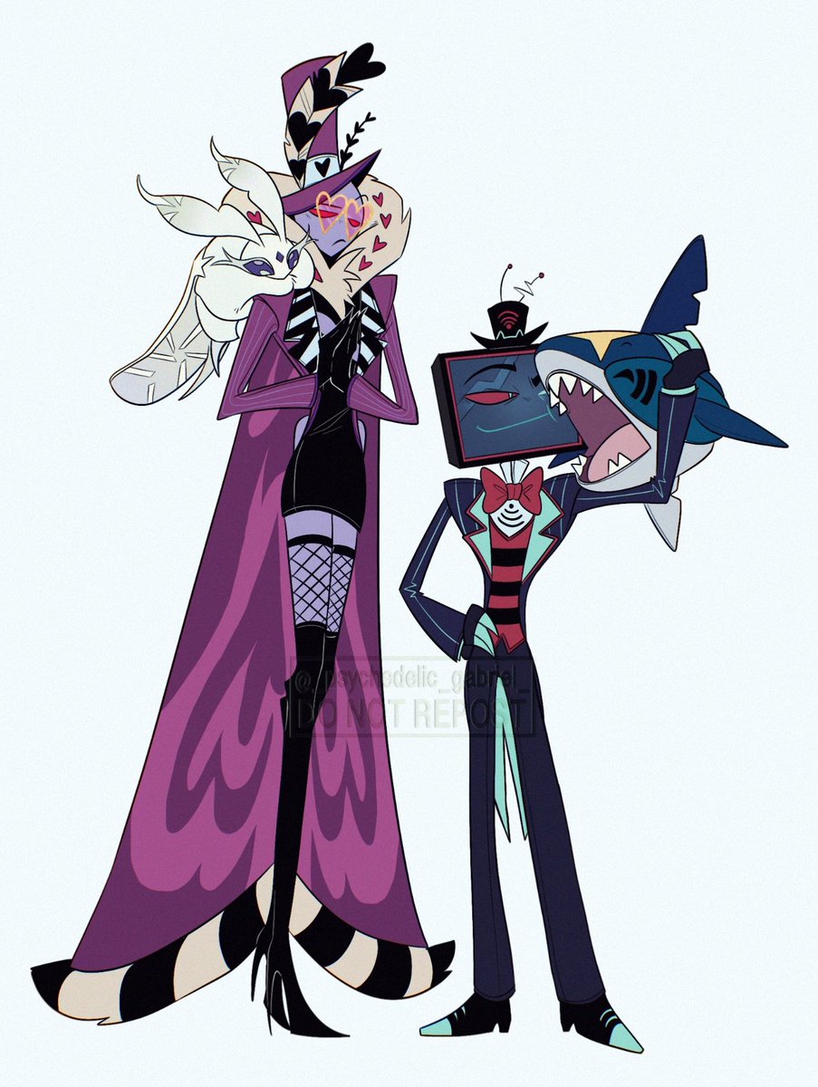 #Staticmoth with their pokemons because I said so.
#voxval #HazbinHotel #HazbinHotelVox #HazbinhotelValentino