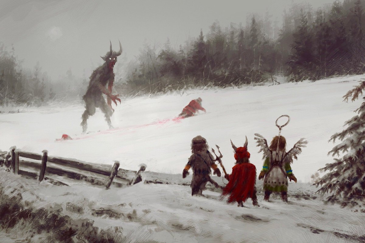 solisolsoli's tweet image. Krampus V.S. Santa by Mr. Werewolf