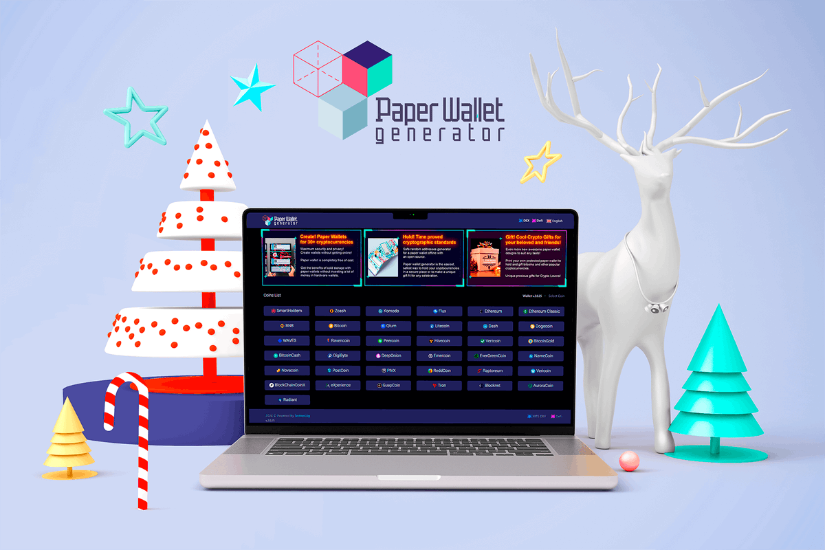 paper_wallet's tweet photo. 🎁Make your #NewYear2026 gifts memorable!
🎄Start gifting crypto today!
🛡️https://t.co/UV09S0n5G7
👍Paper Wallet Generator Offline lets you create #rich wallets for #Bitcoin, #DGB, #SmartHoldem, #ZEC, #LTC, #KMD, #DOGE, #ETH &amp; more!

#paperwallet #Crypto #NewYear #CryptoCommunity https://t.co/jzj0UYbDaN