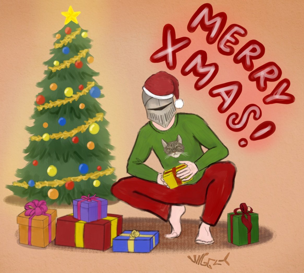 wigglysharkk's tweet image. Merry christmas and happy holidays everyone!! hope your day is lovely whether you celebrate or not

heres a quick drawing of ledoo with a tulle sweater 
#LEDOO