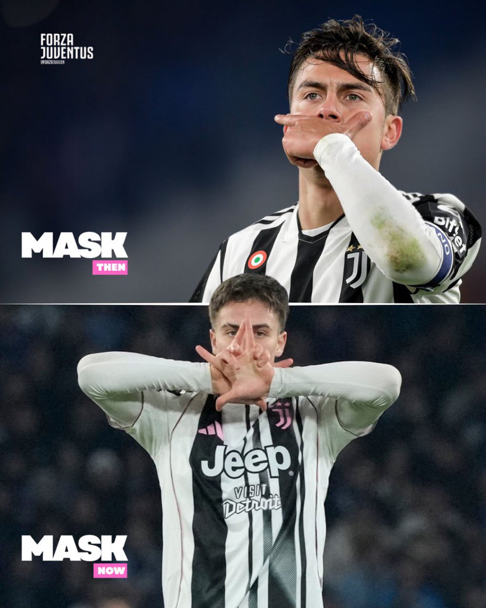 → Mask then. 
→ Mask now. 

This is Juventus heritage.