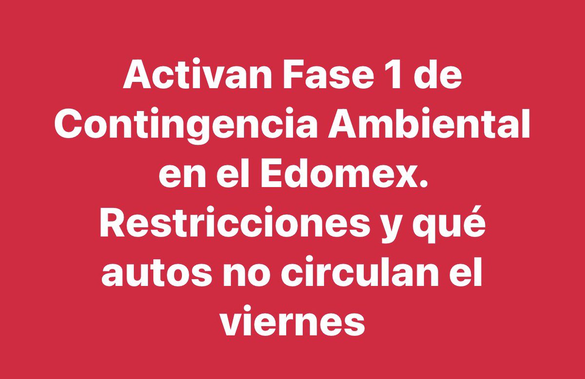 La Contingencia Ambiental en Edomex fue activada HOY 25 Dic en plena Navidad. La medida aplica específicamente en Edomex, en las Zonas Metropolitanas del Valle de Toluca y de Santiago Tianguistenco.
tvazteca.com/aztecanoticias…
