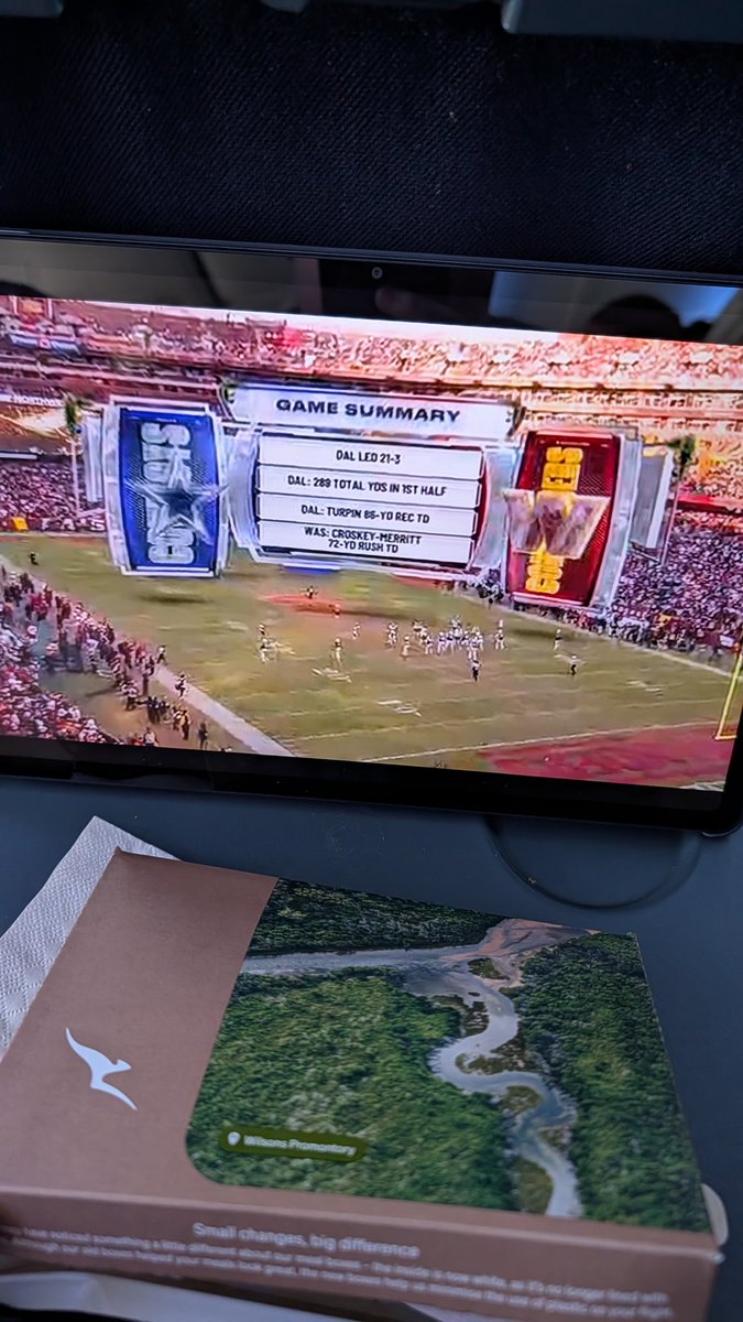 Watching #NFLonNetflix on my @qantas flight to Perth.