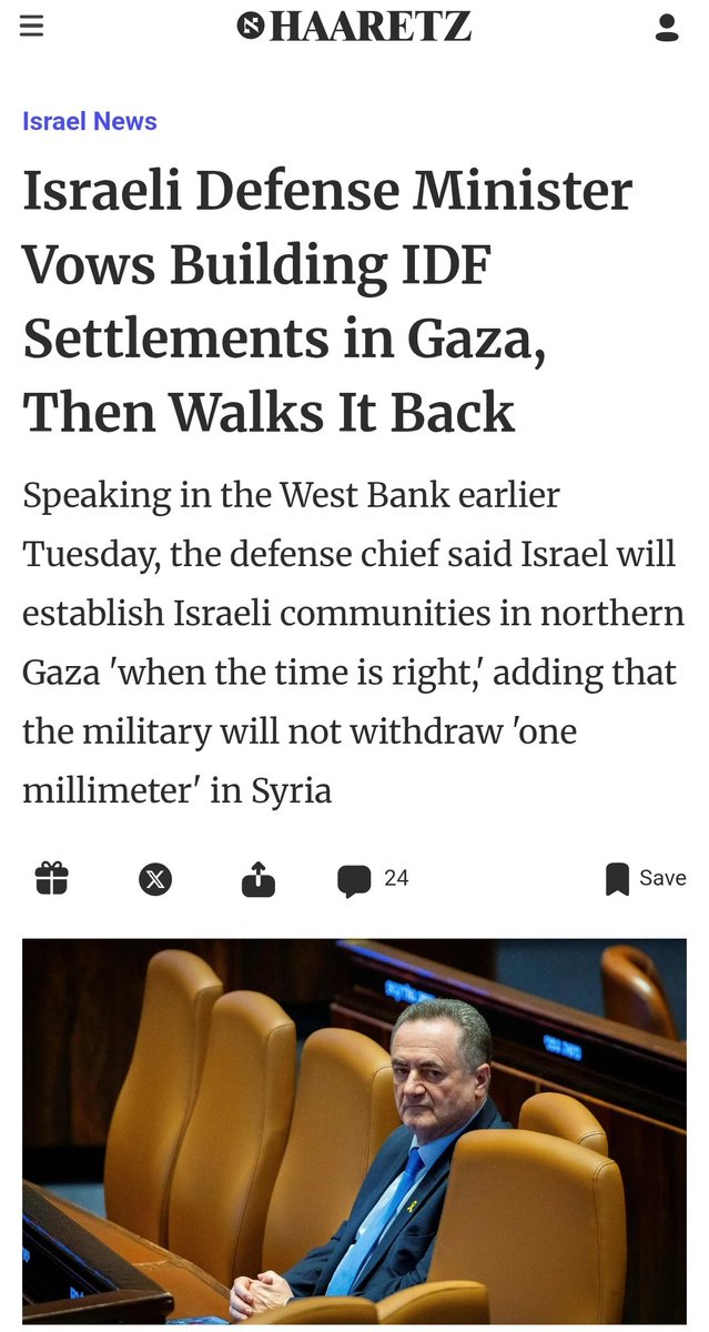 uprazhneniye's tweet image. Me parece alucinante que en solo dos días el ministro de Defensa israelí haya dicho que se anexarán Cisjordania, harán asentamientos en Gaza, se quedarán ocupando territorio sirio, y que ningún medio de masas importante diga algo al respecto.

Evidentemente, es pura complicidad.
