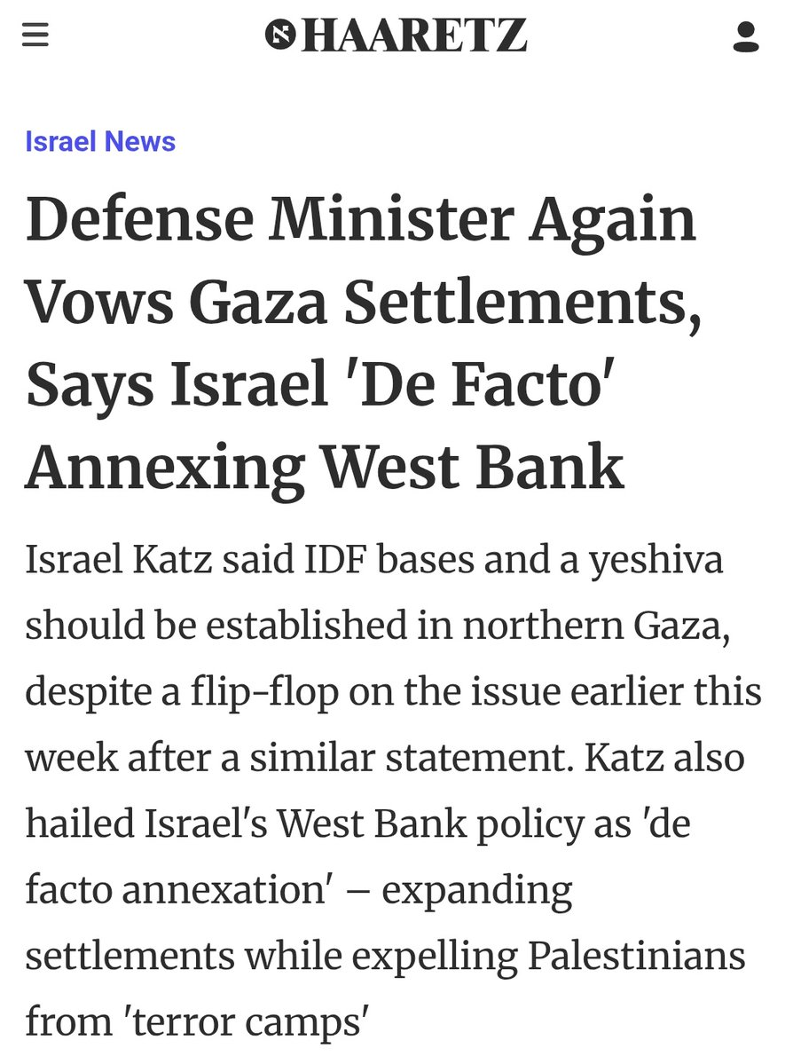 uprazhneniye's tweet image. Me parece alucinante que en solo dos días el ministro de Defensa israelí haya dicho que se anexarán Cisjordania, harán asentamientos en Gaza, se quedarán ocupando territorio sirio, y que ningún medio de masas importante diga algo al respecto.

Evidentemente, es pura complicidad.