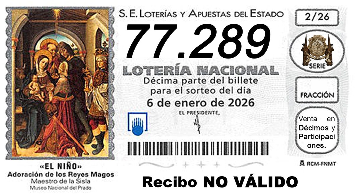 🟤 Desde hace varios días, se encuentra a la venta el número de la Lotería del Niño que jugaremos el próximo día 6 de Enero, dicho número será el 7️⃣7️⃣.2️⃣8️⃣9️⃣.

#CalvarioHuelva
#PazYBien
#CogeTuCruzySigueme