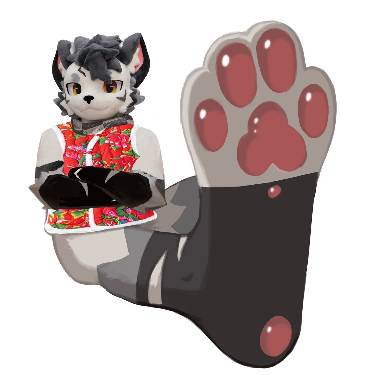 想象一下冬天Gintan刚在外面拍完舞蹈视频，休息的时候脚爪子往火炉上一烤，香香嫩嫩的猫脚上直冒烟，阳光划过他烟雾的时候，太有生活了。
#fanart