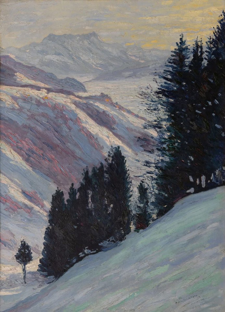 Dirk Filarski (Dutch, 1885-1964)
"The Col de Sonloup in the snow", 1912
Oil on canvas 92.8 x 65.4 cm.
Private Collection