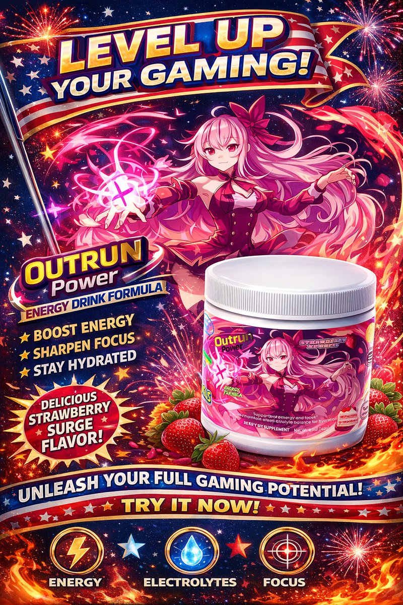 OutrunPower's tweet image. 🍓⚡ Strawberry Energy Boost ⚡🍓
Sweet, bold, and bursting with power. One sip = instant vibes, zero limits.
Fuel your day the strawberry way 💥🔥
#StrawberryEnergy #EnergyDrink #SweetPower #BoostYourDay #FreshFlavor #DrinkUp #EnergyVibes 💗⚡