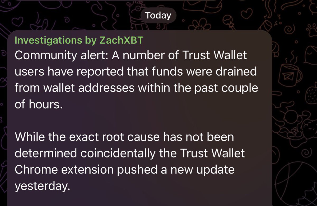 Shrmurda's tweet photo. Breaking News 🚨 

Trust wallet has been hacked! https://t.co/i4t0Aux2DZ